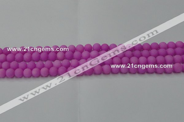 CCN2523 15.5 inches 6mm round matte candy jade beads wholesale