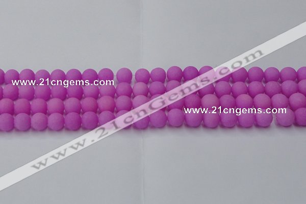 CCN2525 15.5 inches 10mm round matte candy jade beads wholesale