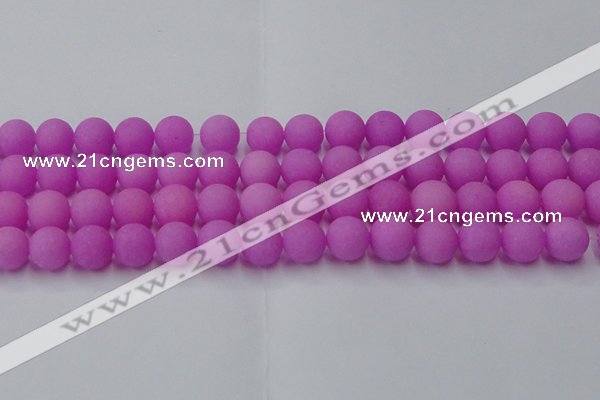 CCN2527 15.5 inches 14mm round matte candy jade beads wholesale