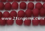 CCN2530 15.5 inches 6mm round matte candy jade beads wholesale