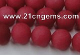 CCN2534 15.5 inches 14mm round matte candy jade beads wholesale