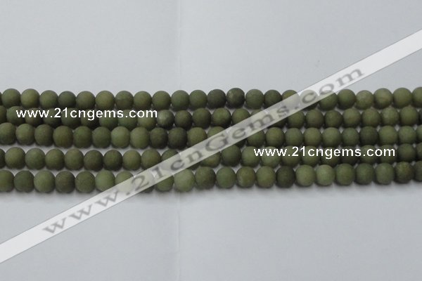 CCN2544 15.5 inches 6mm round matte candy jade beads wholesale