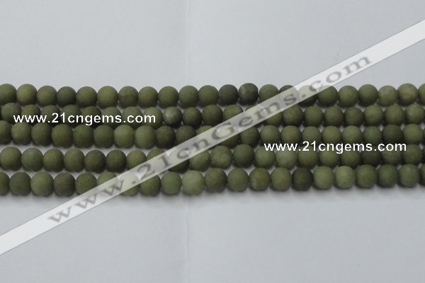 CCN2545 15.5 inches 8mm round matte candy jade beads wholesale