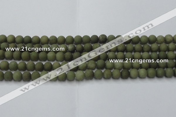 CCN2545 15.5 inches 8mm round matte candy jade beads wholesale