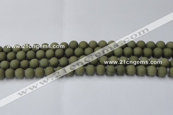 CCN2546 15.5 inches 10mm round matte candy jade beads wholesale