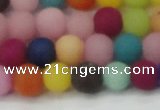 CCN2553 15.5 inches 8mm round mixed color matte candy jade beads