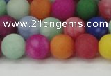 CCN2554 15.5 inches 10mm round mixed color matte candy jade beads