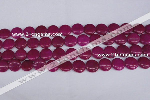 CCN2601 15.5 inches 18mm flat round candy jade beads wholesale