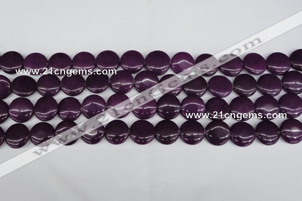 CCN2605 15.5 inches 18mm flat round candy jade beads wholesale