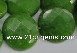 CCN262 15.5 inches 25mm faceted coin candy jade beads wholesale