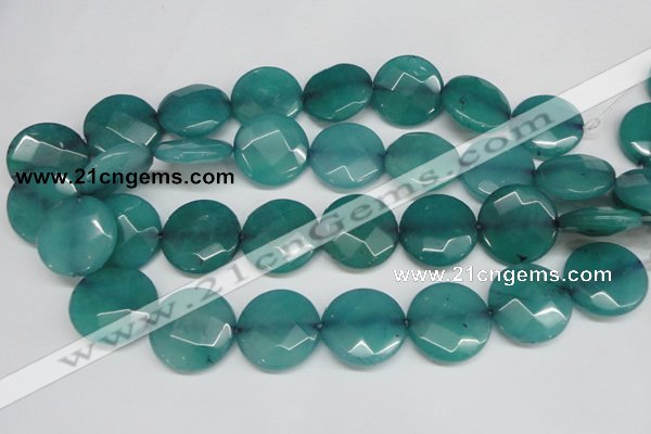 CCN263 15.5 inches 25mm faceted coin candy jade beads wholesale