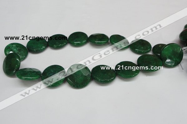 CCN264 15.5 inches 25mm faceted coin candy jade beads wholesale