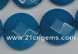 CCN265 15.5 inches 25mm faceted coin candy jade beads wholesale