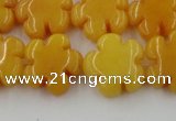 CCN2663 15.5 inches 16mm carved flower candy jade beads wholesale