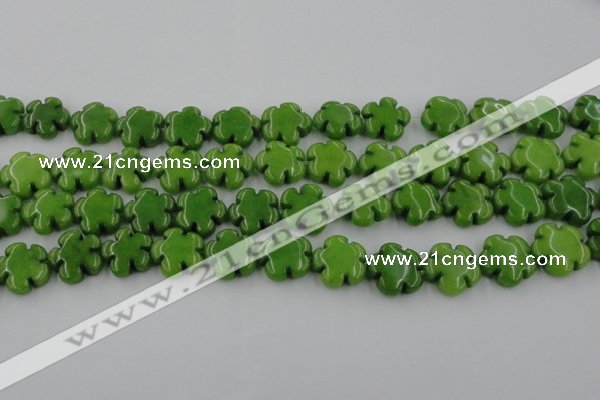 CCN2666 15.5 inches 16mm carved flower candy jade beads wholesale