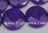 CCN267 15.5 inches 25mm faceted coin candy jade beads wholesale