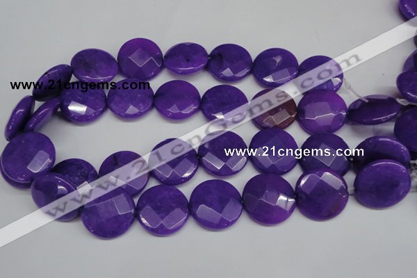 CCN267 15.5 inches 25mm faceted coin candy jade beads wholesale
