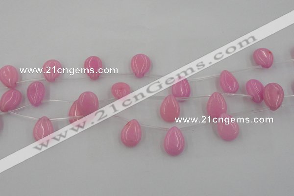 CCN2675 Top-drilled 13*18mm flat teardrop candy jade beads