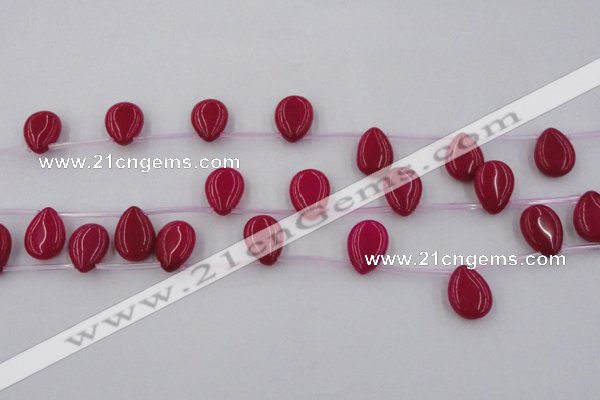 CCN2676 Top-drilled 13*18mm flat teardrop candy jade beads