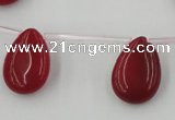 CCN2677 Top-drilled 13*18mm flat teardrop candy jade beads