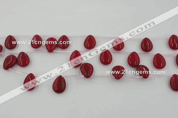 CCN2677 Top-drilled 13*18mm flat teardrop candy jade beads