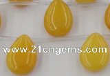 CCN2678 Top-drilled 13*18mm flat teardrop candy jade beads