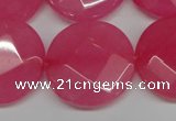 CCN269 15.5 inches 25mm faceted coin candy jade beads wholesale