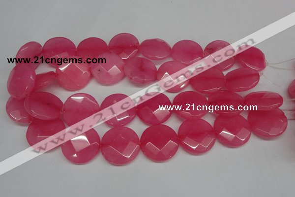 CCN269 15.5 inches 25mm faceted coin candy jade beads wholesale