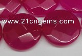 CCN270 15.5 inches 25mm faceted coin candy jade beads wholesale