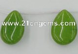 CCN2702 Top-drilled 18*25mm flat teardrop candy jade beads