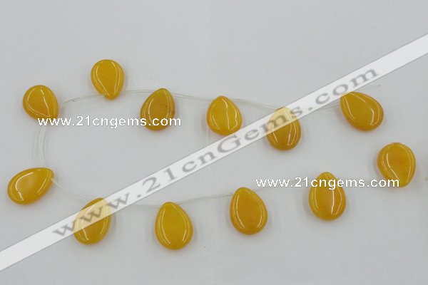 CCN2704 Top-drilled 18*25mm flat teardrop candy jade beads