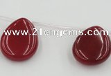 CCN2707 Top-drilled 18*25mm flat teardrop candy jade beads