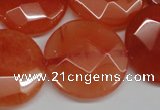 CCN271 15.5 inches 25mm faceted coin candy jade beads wholesale