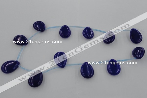 CCN2711 Top-drilled 18*25mm flat teardrop candy jade beads