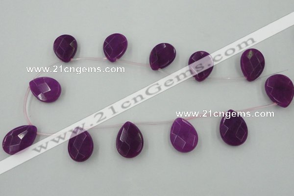 CCN2717 Top-drilled 18*25mm briolette candy jade beads wholesale