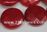 CCN272 15.5 inches 25mm faceted coin candy jade beads wholesale