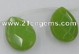 CCN2721 Top-drilled 18*25mm briolette candy jade beads wholesale