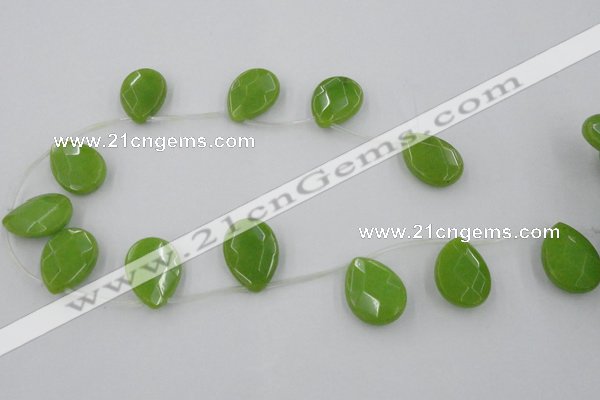 CCN2721 Top-drilled 18*25mm briolette candy jade beads wholesale