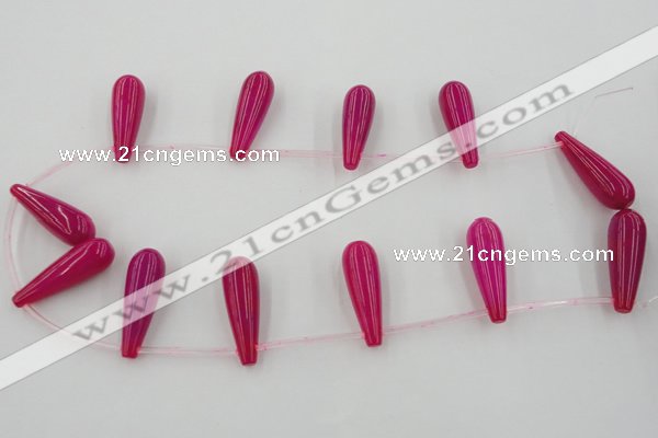 CCN2731 Top-drilled 10*30mm teardrop candy jade beads wholesale