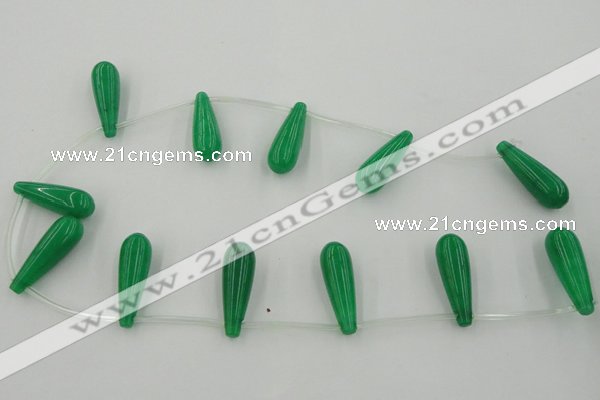 CCN2739 Top-drilled 10*30mm teardrop candy jade beads wholesale