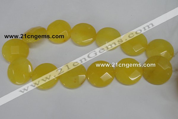 CCN280 15.5 inches 30mm faceted coin candy jade beads wholesale