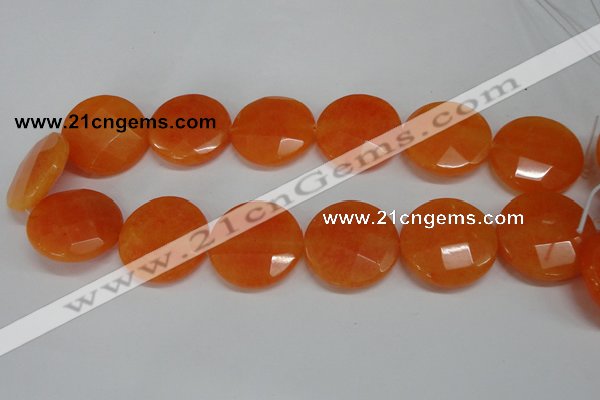 CCN281 15.5 inches 30mm faceted coin candy jade beads wholesale