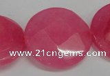 CCN282 15.5 inches 30mm faceted coin candy jade beads wholesale