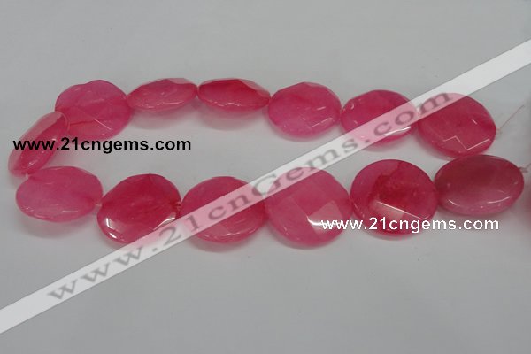 CCN282 15.5 inches 30mm faceted coin candy jade beads wholesale