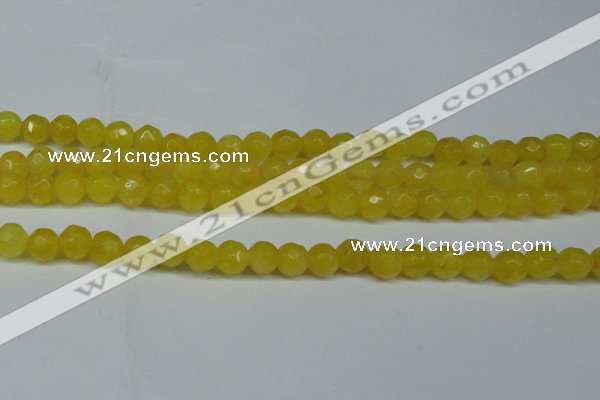 CCN2833 15.5 inches 5mm faceted round candy jade beads