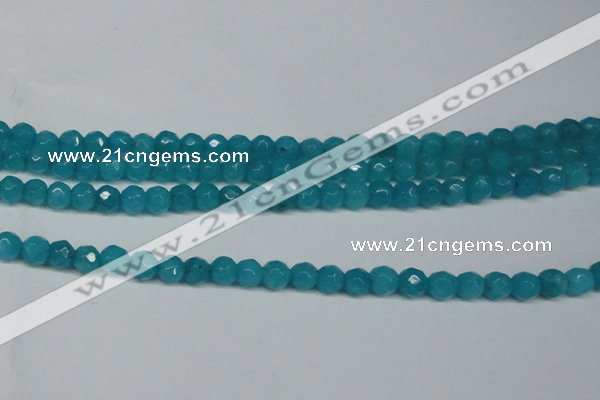 CCN2836 15.5 inches 5mm faceted round candy jade beads