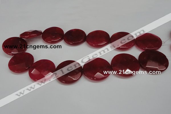 CCN284 15.5 inches 30mm faceted coin candy jade beads wholesale