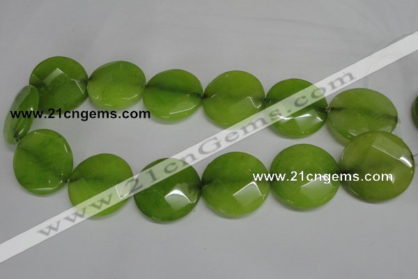 CCN288 15.5 inches 30mm faceted coin candy jade beads wholesale