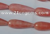 CCN2882 15.5 inches 10*30mm faceted teardrop candy jade beads