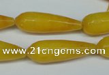 CCN2886 15.5 inches 10*30mm faceted teardrop candy jade beads